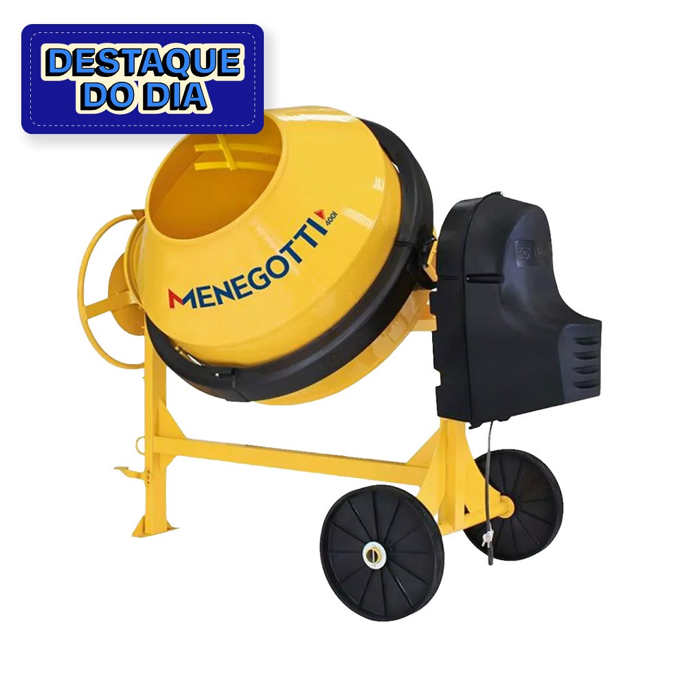 Betoneira 400 litros com motor 2 hp 