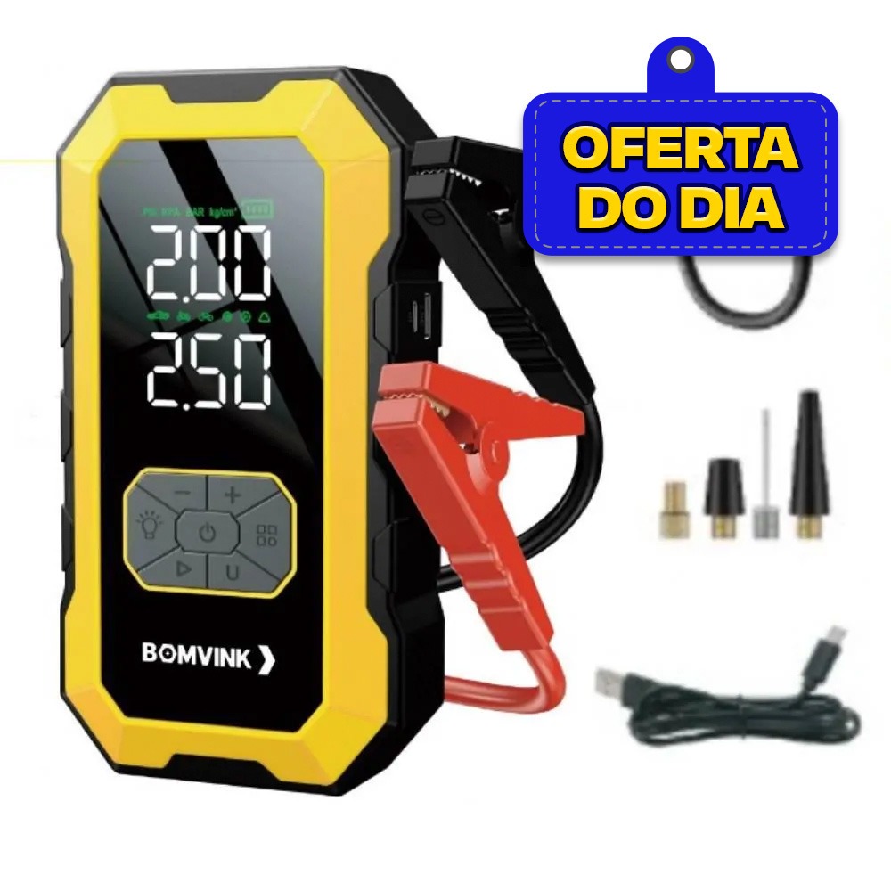 Auxiliar de partida port�til com compressor 