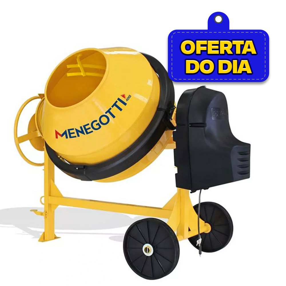 Betoneira 400 litros com motor 2 hp 