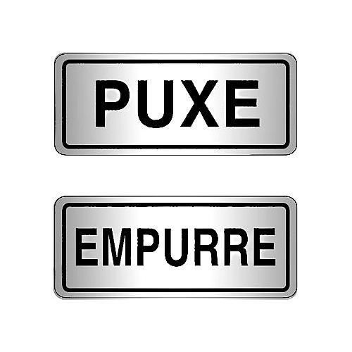 Placa sinalizadora em alum�nio Puxe x Empurre - 120AG