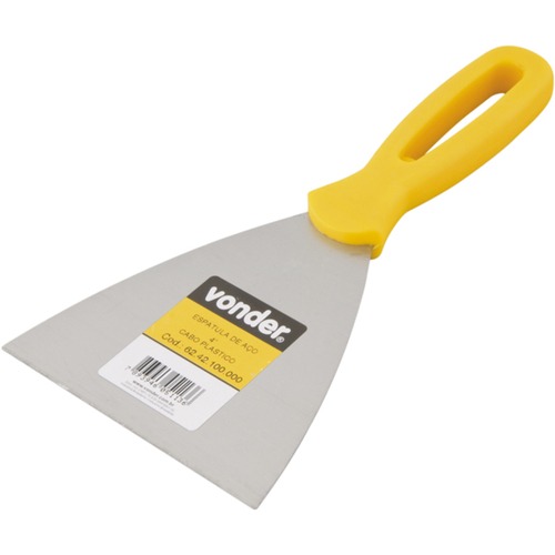 Esp�tula de a�o 100 mm com cabo pl�stico