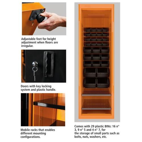 Armário para ferramentas 1 porta e gavetas plásticas laranja - 44955011 Armário para ferramentas 1 porta e gavetas plásticas laranja - 44955011