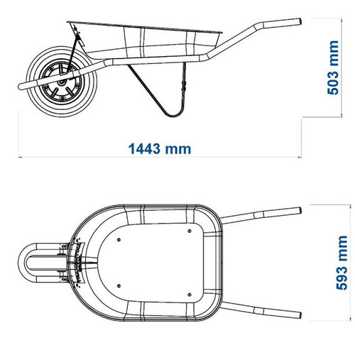 Carrinho de m�o ca�amba met�lica rasa 50 litros