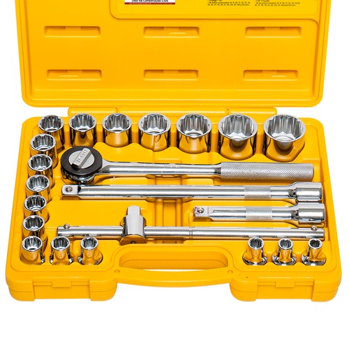 Jogo de soquete estriado de 8 a 32 mm encaixe 1/2 Jogo de soquete estriado de 8 a 32 mm encaixe 1/2