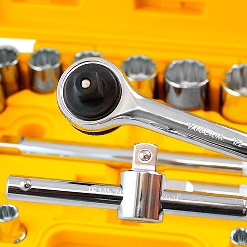 Jogo de soquete estriado de 8 a 32 mm encaixe 1/2 Jogo de soquete estriado de 8 a 32 mm encaixe 1/2