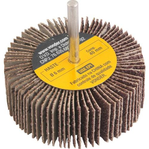 Roda de lixa 80 mm x 30 mm com haste grão 36 Roda de lixa 80 mm x 30 mm com haste grão 36