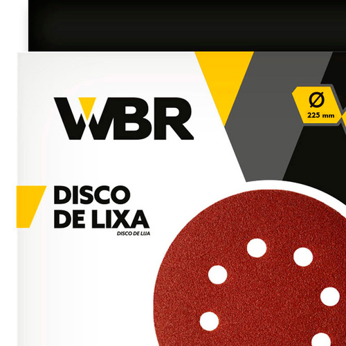 Disco de lixa 225 mm para lixadeira de parede e teto com 10 unidades Disco de lixa 225 mm para lixadeira de parede e teto com 10 unidades