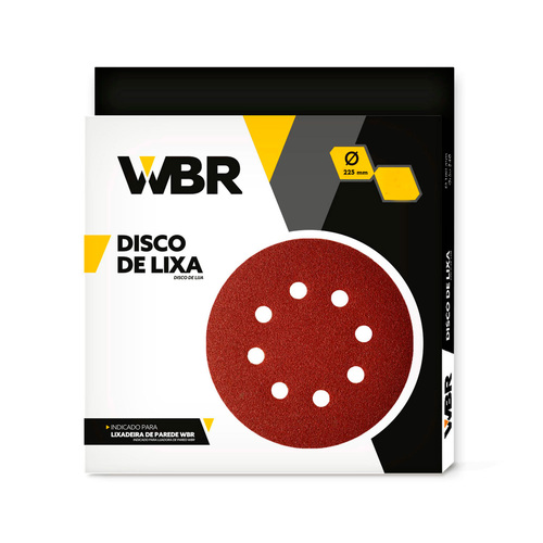 Disco de lixa 225 mm para lixadeira de parede e teto com 10 unidades Disco de lixa 225 mm para lixadeira de parede e teto com 10 unidades