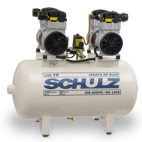 Compressor de ar odontológico 18 pés 100 litros 2 x 1,5 hp - CSD18/100 220V Compressor de ar odontológico 18 pés 100 litros 2 x 1,5 hp - CSD18/100 220V