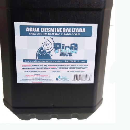 �gua desmineralizada para bateria 5 litros - AB5L