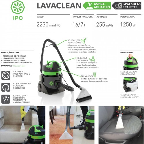 Extratora de carpete e Aspirador 16 litros 1.250 watts - Lavaclean EP116  110V