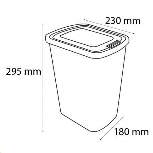 Lixeira plástica 9 litros com click - Label inox Lixeira plástica 9 litros com click - Label inox