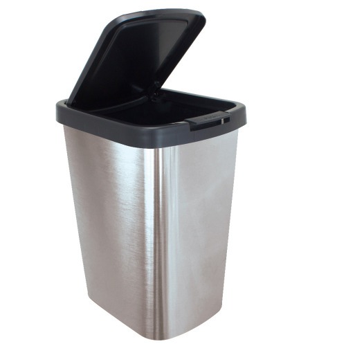 Lixeira plástica 9 litros com click - Label inox Lixeira plástica 9 litros com click - Label inox