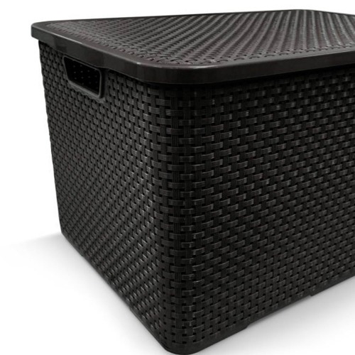 Kit 2 Caixas organizadoras com tampa 20 litros - Rattan