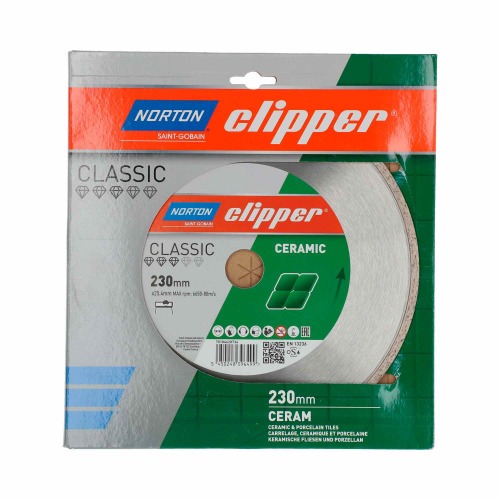 Disco diamantado liso para porcelanato 230 x 25,4 mm - Clipper