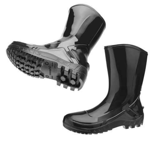 Bota de PVC preta cano médio com forro - 110VFLEXF PR Bota de PVC preta cano médio com forro - 110VFLEXF PR