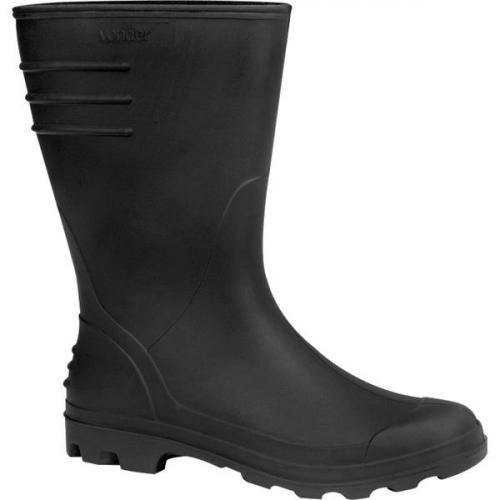 Bota de PVC preta cano médio sem forro Bota de PVC preta cano médio sem forro