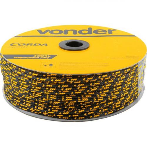 Corda multifilamento tran�ada 4 mm x 360 m preta e amarela