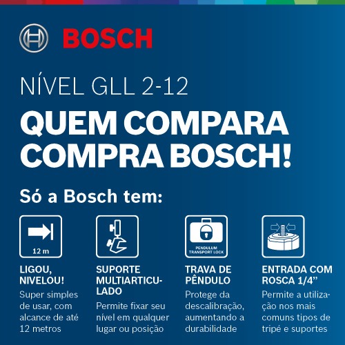 Nível a laser 2 linhas com alcance de 12 metros - GLL 2-12 Nível a laser 2 linhas com alcance de 12 metros - GLL 2-12