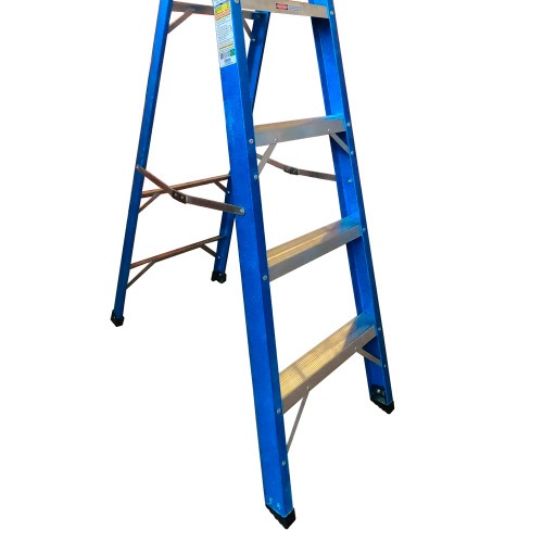 Escada tesoura simples em fibra de vidro 4 degraus + patamar 1,50 m- Premium Escada tesoura simples em fibra de vidro 4 degraus + patamar 1,50 m- Premium
