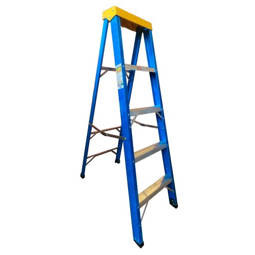 Escada tesoura simples em fibra de vidro 4 degraus + patamar 1,50 m- Premium Escada tesoura simples em fibra de vidro 4 degraus + patamar 1,50 m- Premium