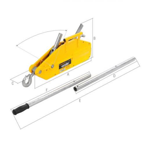 Guincho de alavanca 1,6 tonelada x 20 m - GAV 1600 
