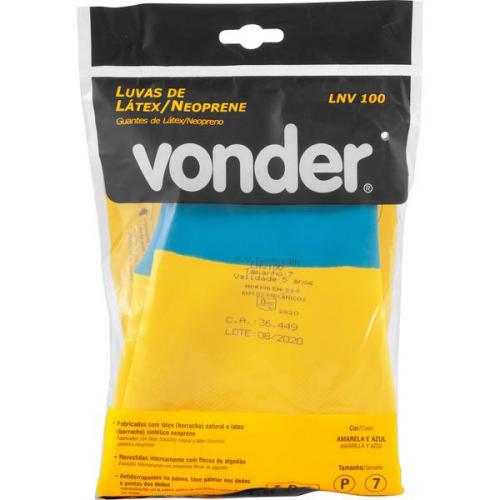 Luva de l�tex/neoprene pequena amarela e azul LNV 100  