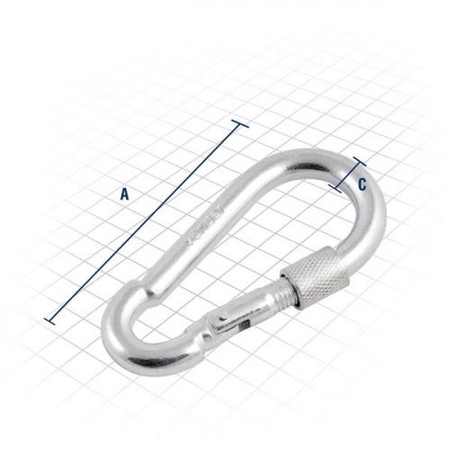 Mosquet�o com trava roscada 8 mm x 80 mm   