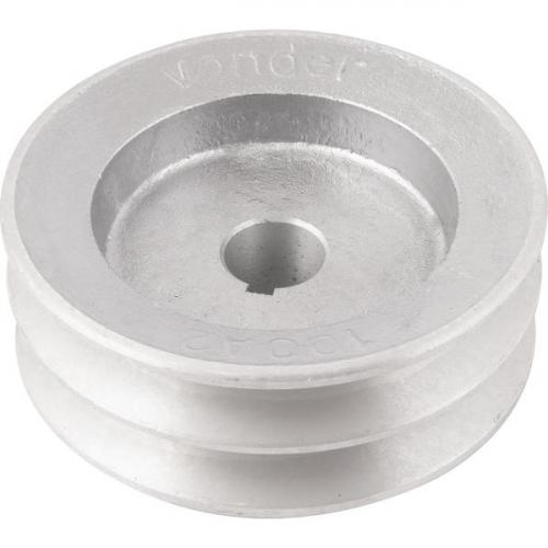 Polia de alum�nio 2 canais perfil A 100 mm com furo de 19 mm  