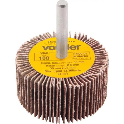 Roda de lixa 50 x 25 mm com haste gr�o 100 