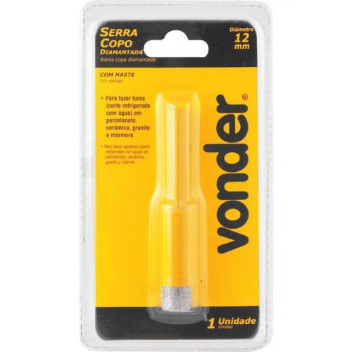 Serra copo diamantada 12 mm com haste 8,3 mm 