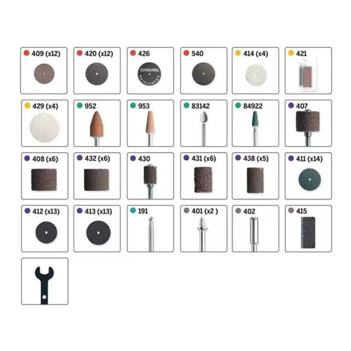 Kit de acess�rios para micro ret�fica com 110 pe�as - 709 