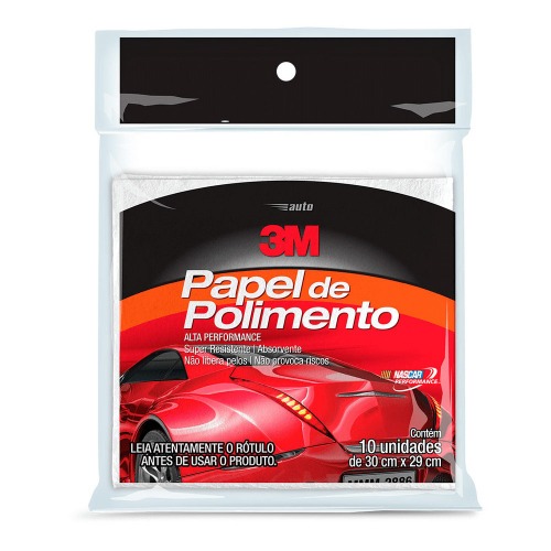 Papel para polimento automotivo com 10 folhas Papel para polimento automotivo com 10 folhas