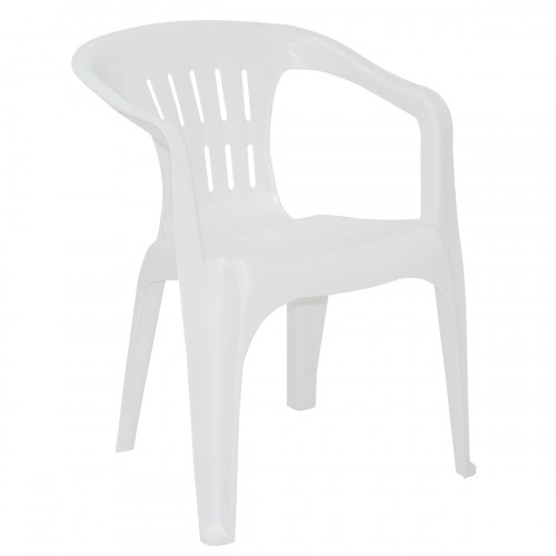 Cadeira pl�stica com bra�os branca - Atalaia