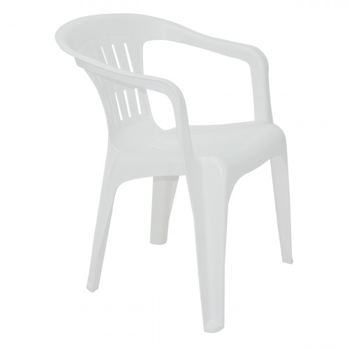 Cadeira pl�stica com bra�os branca - Atalaia