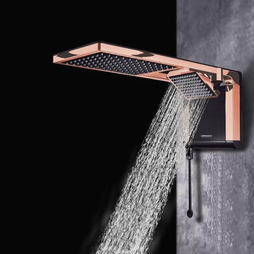 Chuveiro eletr�nico 5500 watts 110V preto ros� gold- Acqua Duo Ultra
