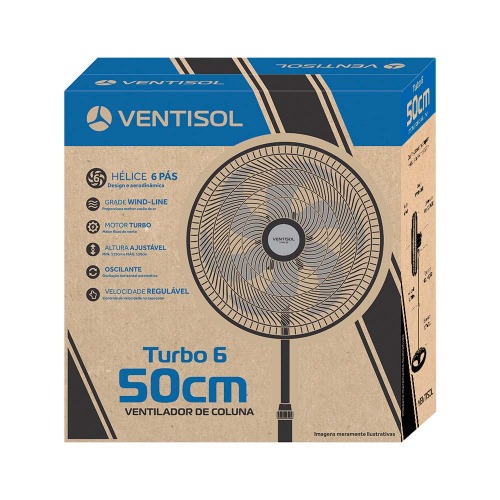Ventilador de coluna 50 cm 6 p�s oscilante - TURBO  110V