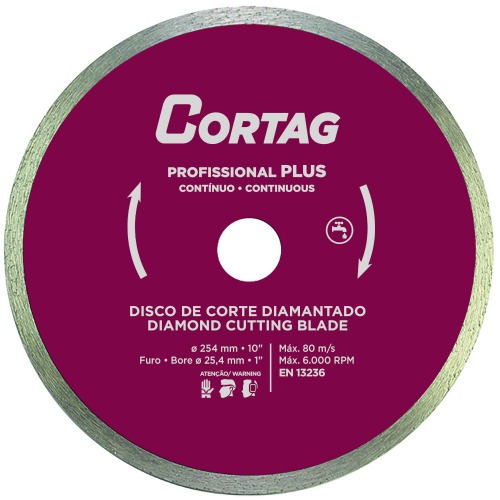 Disco diamantado cont�nuo 250 mm para cer�mica - profissional plus