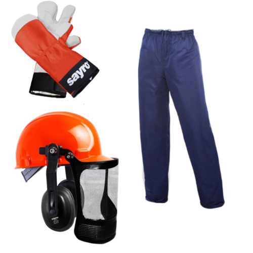 Kit de segurança para operador de motosserra com 3 peças - KITOPM Kit de segurança para operador de motosserra com 3 peças - KITOPM