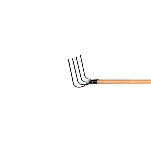 Forcado curvo de arame 4 dentes com cabo de madeira 120 cm Forcado curvo de arame 4 dentes com cabo de madeira 120 cm