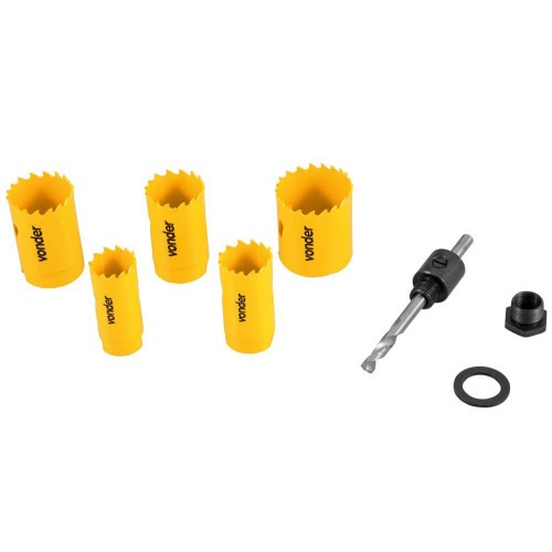 Jogo de serra copo bimetal 22 � 38 mm com 7 pe�as - SCV 40