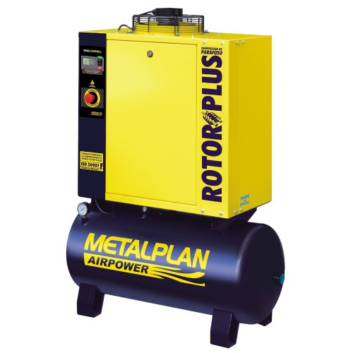 Compressor de ar de parafuso 25 hp 163 litros 12 bar trif�sico 220V - Rotor Plus 25