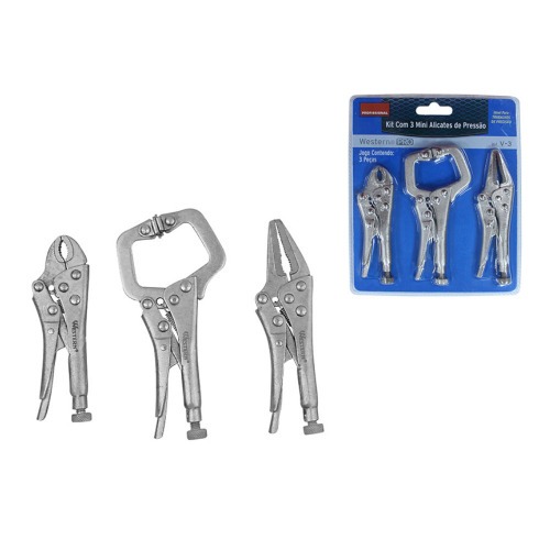 Alicate de press�o jogo com 3 pe�as - V-3