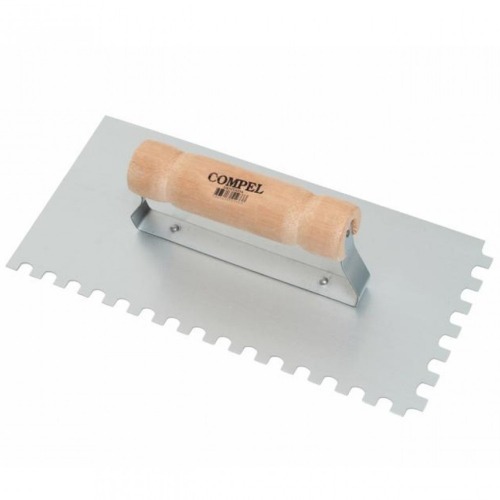 Desempenadeira em aço dentada com cabo de madeira 12 x 25,5 cm - 0.2401 Desempenadeira em aço dentada com cabo de madeira 12 x 25,5 cm - 0.2401