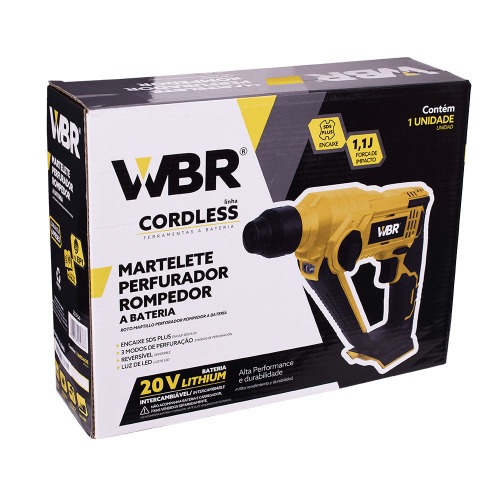Martelete perfurador rompedor a bateria 20V 1,1 Joules Sem Bateria - 203156