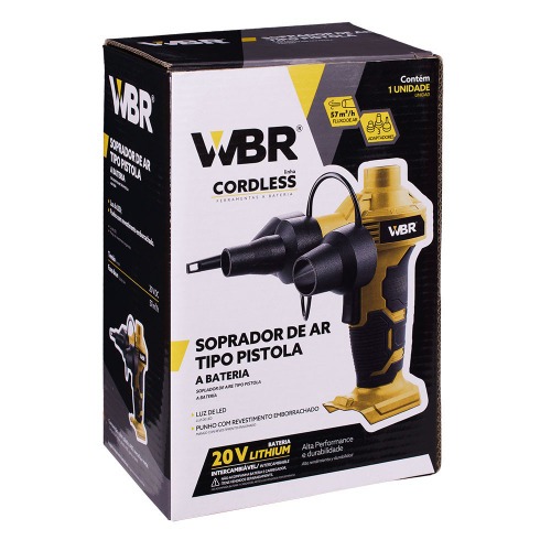 Soprador de ar tipo pistola a bateria 20 Volts fluxo de 57 m³/h Sem Bateria - 203253 Soprador de ar tipo pistola a bateria 20 Volts fluxo de 57 m³/h Sem Bateria - 203253