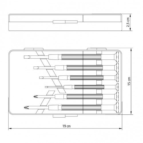 Jogo de chaves para relojoeiro com 6 pe�as