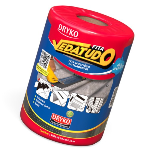 Fita manta asfáltica auto adesiva aluminizada multiuso 20 cm x 10 m - Vedatudo Fita manta asfáltica auto adesiva aluminizada multiuso 20 cm x 10 m - Vedatudo