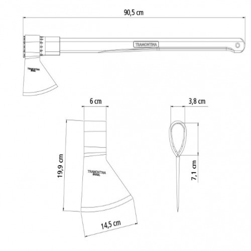 Machado com cabo de madeira 90 cm - 77322534 Machado com cabo de madeira 90 cm - 77322534