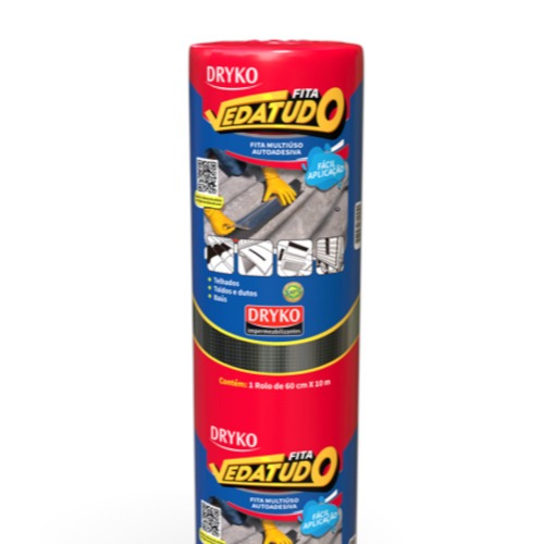 Fita manta asfáltica auto adesiva aluminizada multiuso 60 cm x 10 m - Vedatudo Fita manta asfáltica auto adesiva aluminizada multiuso 60 cm x 10 m - Vedatudo